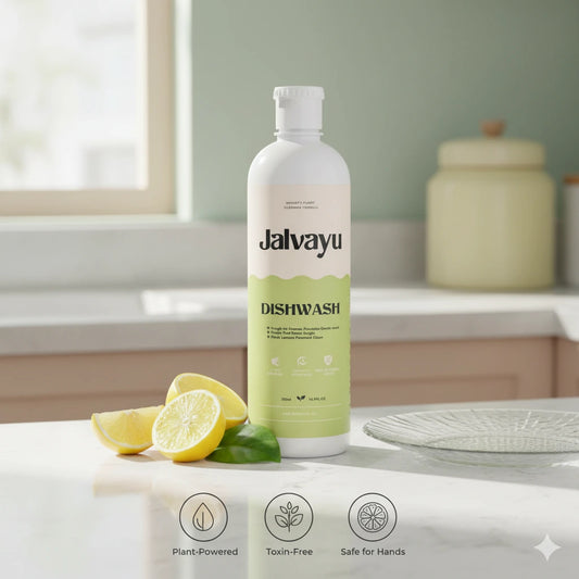 Jalvayu Lemon Dishwash – Plant-Based, Non-Toxic Cleaner (Pack of 2 | 500ml each)