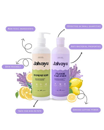 Home Essential Pack – Jalvayu Lemon Hand Wash & Lavender Floor Cleaner | Safe & Plant-Based Care