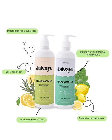 Fresh Hygiene Duo – Jalvayu Lemon & Mint Handwash | Plant-Based, Safe & Refreshing