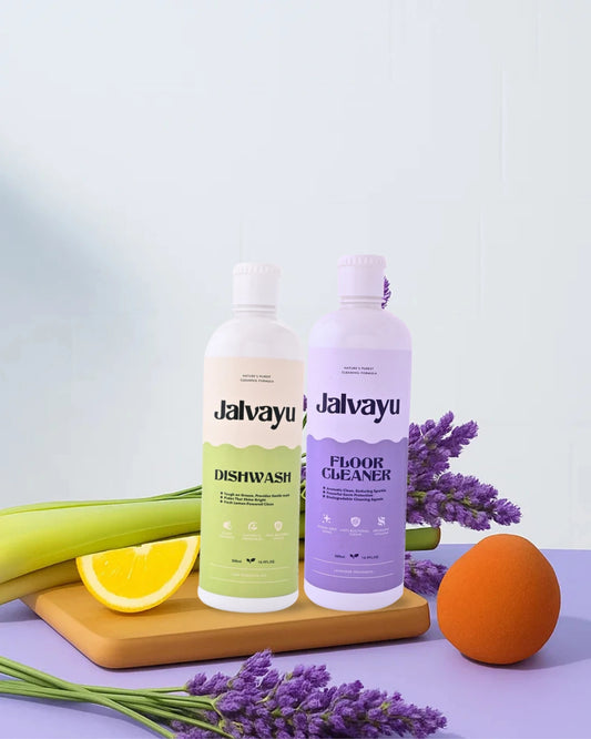 Fresh Home Utility Combo – Jalvayu Lemon Dishwash & Lavender Floor Cleaner | Eco-Safe Household Kit