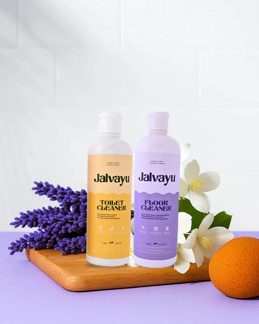 Smart Clean Duo – Jalvayu Jasmine Toilet Cleaner & Lavender Floor Cleaner | Plant-Based Household Care